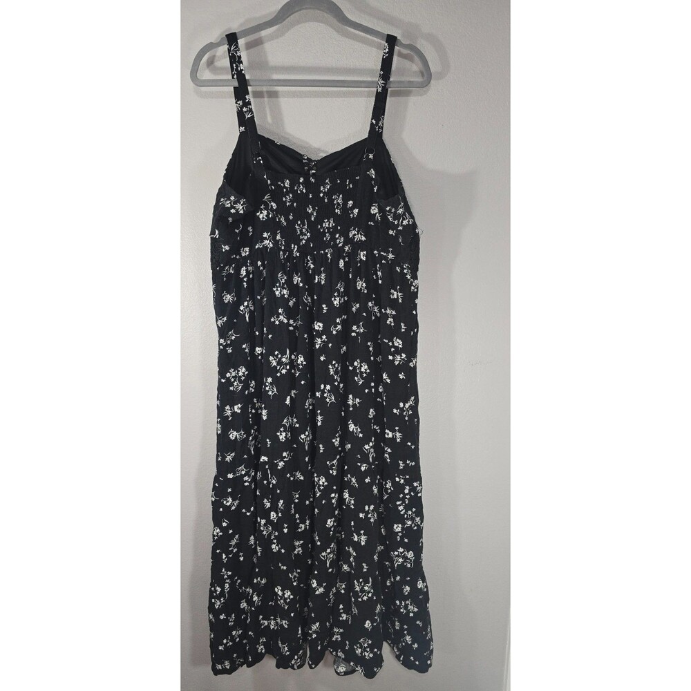 Torrid  Maxi Lace-Up Dress Black & White Floral Boho Cottagecore Size 1 1x BL - Picture 6 of 8